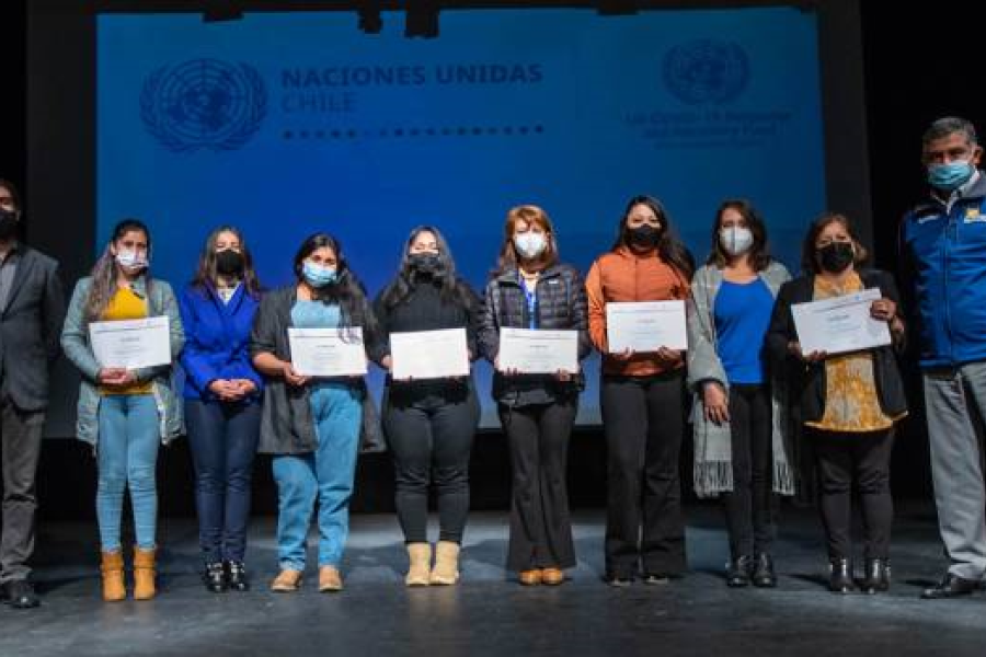 Mujeres graduadas capacitación en Padre Las Casas, Iniciativa MujeresEmplea ONU Chile