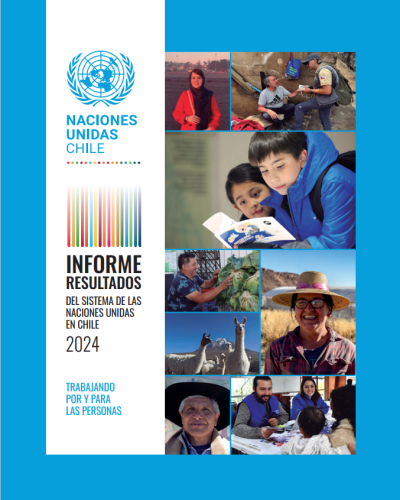 Portada Informe de Resultados 2024, con un collage de imágenes de personas, animales y paisajes de Chile